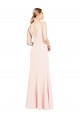 Slim A-Line V-Neck Long Stretch Formal Crepe Bridesmaid Dress / Prom Dress with V-Back Brisbane
