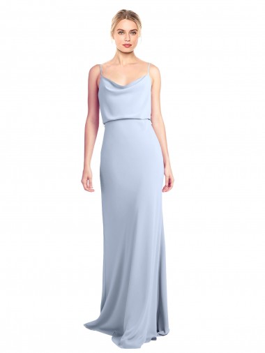 Feminine Cowl Neck Slim Floor Length Stretch Formal Crepe Bridesmaid Dress / Prom Dress Brisbane