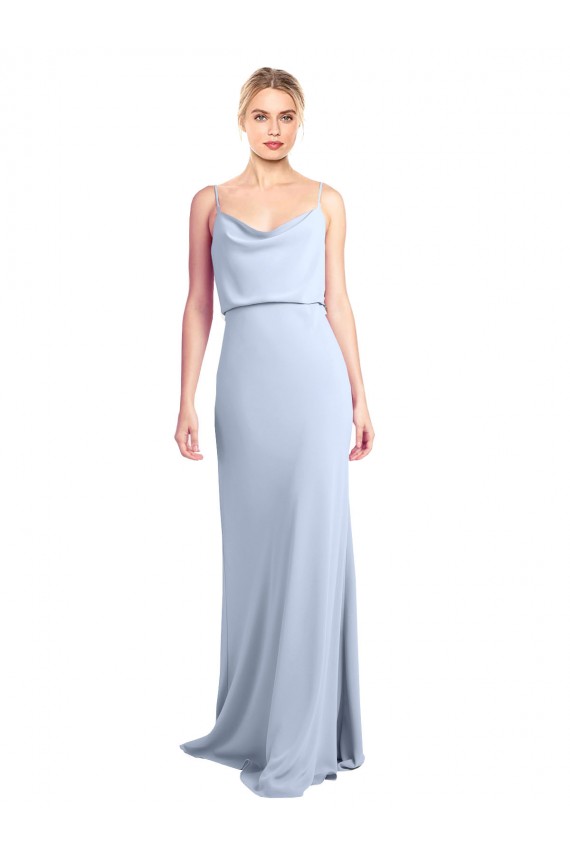 Feminine Cowl Neck Slim Floor Length Stretch Formal Crepe Bridesmaid Dress / Prom Dress Brisbane