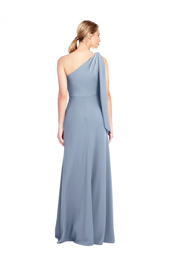 Draped Flutter Sleeves One Shoulder Stretch Formal Crepe Bridesmaid Dress / Prom Dress Brisbane