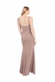 Square Neck Fit and Flare Long Stretch Crepe Bridesmaid Dress / Prom Dress with Side Slit Brisbane