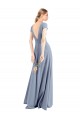 Plunging V-Neck Cap Sleeves Stretch Crepe Bridesmaid Dress / Prom Dress with Front Slit Brisbane