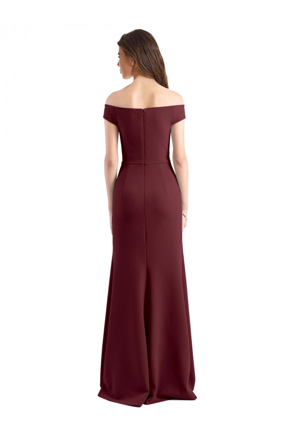 Off the Shoulder Fit and Flare Stretch Crepe Bridesmaid Dress / Prom Dress Brisbane