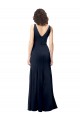 Classic V-Neck Long Stretch Formal Crepe Bridesmaid Dress / Prom Dress with V-Back Brisbane