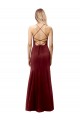 Fit and Flare Halter Neckline Stretch Formal Crepe Bridesmaid Dress / Prom Dress with Strappy Back Brisbane
