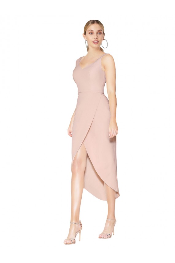 Knee Length Short Formal Crepe Bridesmaid Dress / Prom Dress Brisbane