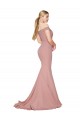 Off the Shoulder Sweetheart Long Sweep Train Formal Crepe Bridesmaid Dress / Prom Dress Brisbane