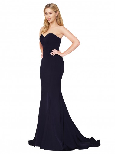 Sweetheart High Neck Sweep Train Sleeveless Formal Crepe Bridesmaid Dress / Prom Dress Brisbane