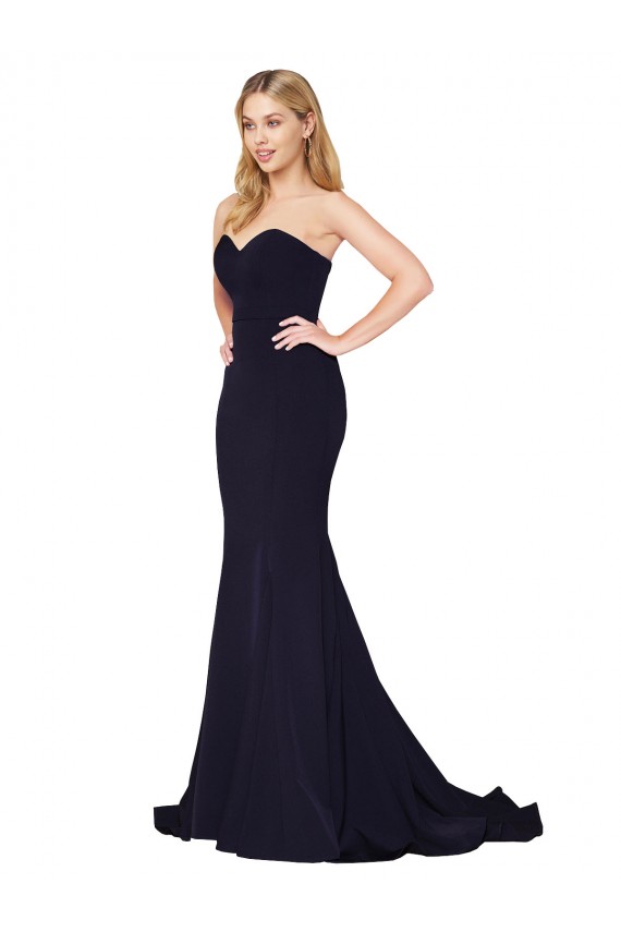 Sweetheart High Neck Sweep Train Sleeveless Formal Crepe Bridesmaid Dress / Prom Dress Brisbane