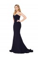Sweetheart High Neck Sweep Train Sleeveless Formal Crepe Bridesmaid Dress / Prom Dress Brisbane