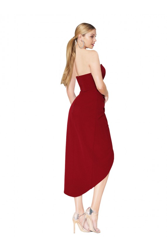 Cocktail Length Sweetheart Mermaid Wrap Formal Crepe Bridesmaid Dress / Prom Dress Brisbane