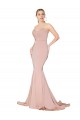 Sweep Train Sweetheart Long Mermaid Formal Crepe Bridesmaid Dress / Prom Dress Low Back Brisbane