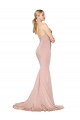 Sweep Train Sweetheart Long Mermaid Formal Crepe Bridesmaid Dress / Prom Dress Low Back Brisbane
