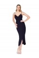 High Neck Spaghetti Straps Formal Crepe Short Cocktail Wrap Bridesmaid Dress / Prom Dress Brisbane