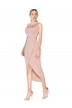 Knee Length One Shoulder Formal Crepe Short Wrap Bridesmaid Dress / Prom Dress Brisbane