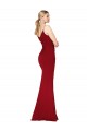 Spaghetti Straps V-Neck Long Formal Crepe Dress with High Slit Brisbane