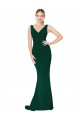 V-Neck Floor Length Long Formal Crepe Mermaid Bridesmaid Dress / Prom Dress Brisbane