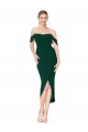 Off the Shoulder Knee Length Formal Crepe Short Cocktail Wrap Bridesmaid Dress / Prom Dress Brisbane
