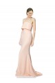 High Neck Strapless Long Formal Crepe Maxi Bridesmaid Dress / Prom Dress with Overlay Brisbane