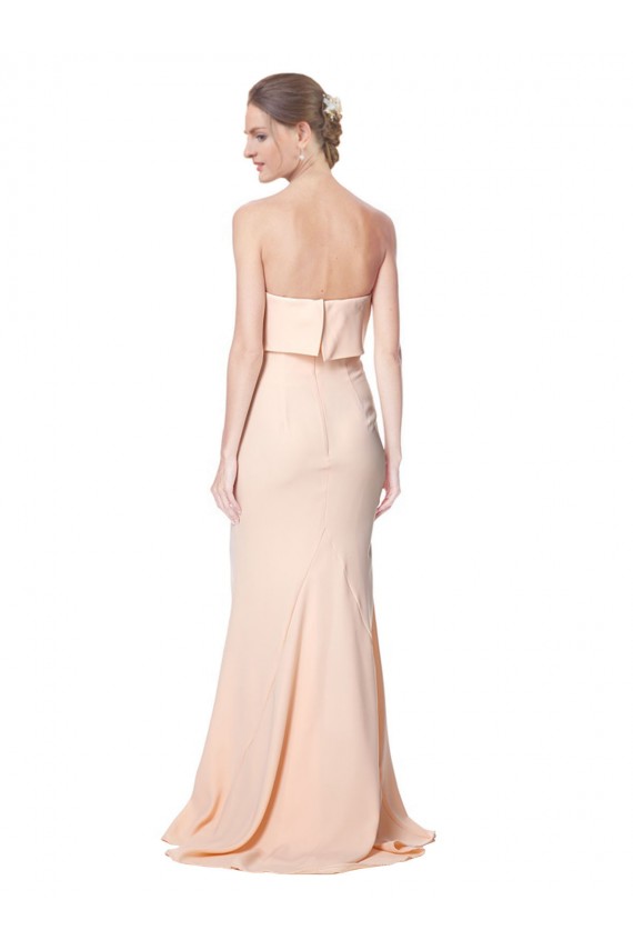 High Neck Strapless Long Formal Crepe Maxi Bridesmaid Dress / Prom Dress with Overlay Brisbane