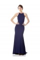 High Neck Fishtail Formal Crepe Bridesmaid Dress / Prom Dress with Open Back Detail Brisbane
