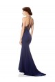 High Neck Fishtail Formal Crepe Bridesmaid Dress / Prom Dress with Open Back Detail Brisbane