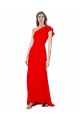 High Neck Ruffle Frill One Shoulder Maxi Formal Crepe Bridesmaid Dress / Prom Dress Brisbane