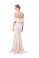 Mermaid Bardot Maxi Formal Crepe Bridesmiad Dress with Fishtail Train Brisbane