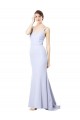 Sweetheart High Neck Sleeveless Formal Crepe Bridesmaid Dress / Prom Dress Brisbane