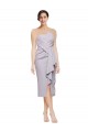 Short Cocktail Length Strapless Formal Crepe Bridesmaid Dress / Prom Dress with Ruffles Brisbane