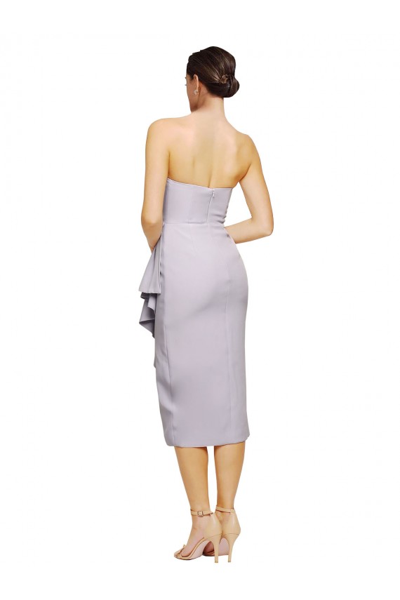 Short Cocktail Length Strapless Formal Crepe Bridesmaid Dress / Prom Dress with Ruffles Brisbane