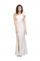 One Shoulder Long Full Length Formal Crepe Bridesmaid Dress / Prom Dress with Ruffles and Side Split Brisbane