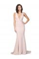 Deep Plunging V-Neckline Full Length Formal Crepe Bridesmaid Dress / Prom Dress with Deep V-Backline Brisbane