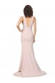 Deep Plunging V-Neckline Full Length Formal Crepe Bridesmaid Dress / Prom Dress with Deep V-Backline Brisbane