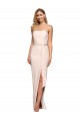 Full Length Low Back Strapless Formal Crepe Bridesmaid Dress / Prom Dress with Thigh High Side Split Brisbane