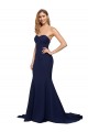 Fit and Flare Sweetheart Long Formal Crepe Bridesmaid Dress / Prom Dress with Sweep Train Brisbane