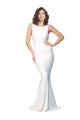 High Neck Low V-Back Long Formal Crepe Bridesmaid Dress / Prom Dress Brisbane