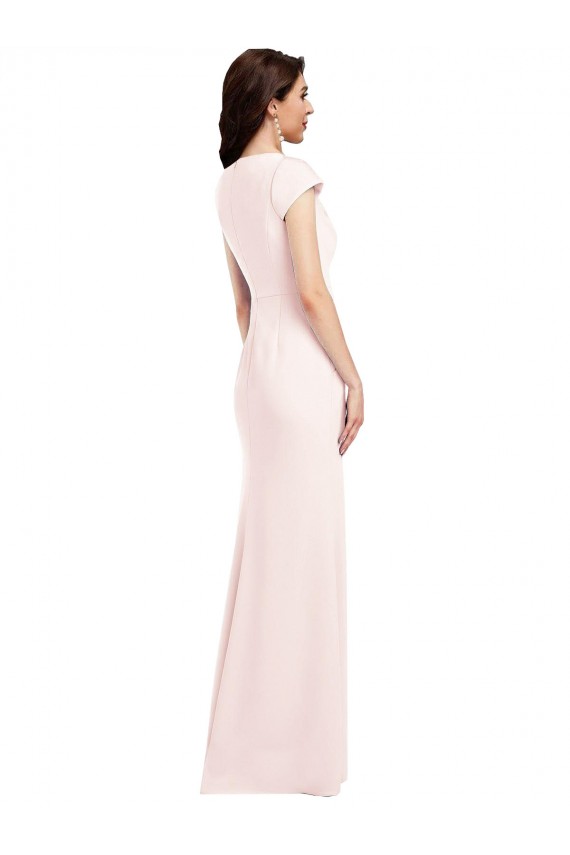 Cap Sleeve A-Line Formal Crepe Bridesmaid Dress / Prom Dress with Pockets Brisbane