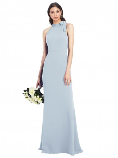 Halter Bow Neck Open Back Soft Full Length Trumpet Bridesmaid Dress / Prom Dress Brisbane