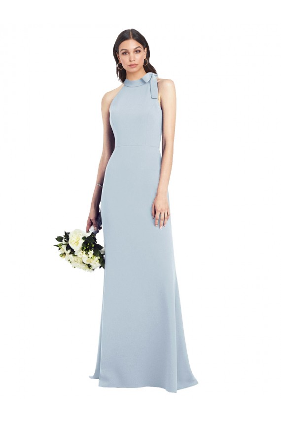Halter Bow Neck Open Back Soft Full Length Trumpet Bridesmaid Dress / Prom Dress Brisbane