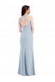 Open Back Halter Maxi Formal Crepe Bridesmaid Dress / Prom Dress with Draped Bow Brisbane