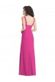 Wide Strap Notch Empire Waist Bridesaid Dress with Front Slit Brisbane