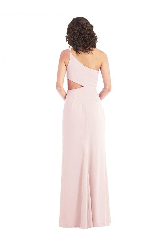 Flirty One Shoulder Midriff Cutout Maxi Formal Crepe Bridesmaid Dress / Prom Dress Brisbane