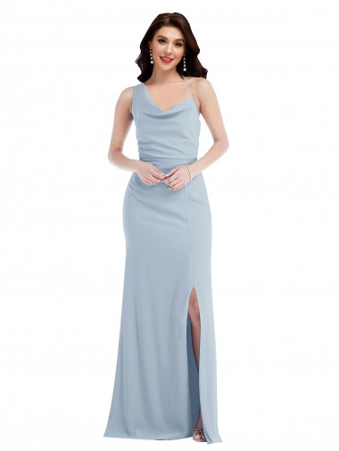 One Shoulder Draped Cowl Neck Maxi Bridesmaid Dress / Prom Dress Brisbane