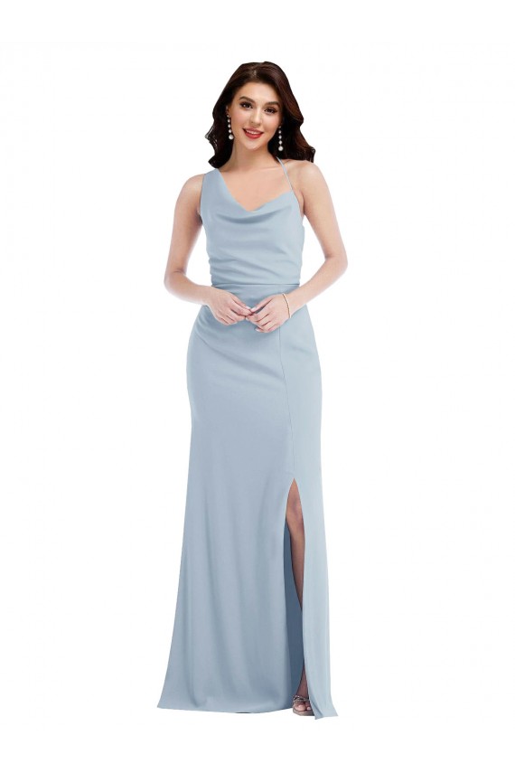 One Shoulder Draped Cowl Neck Maxi Bridesmaid Dress / Prom Dress Brisbane