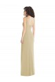 Wide Strap Slash Cutout Empire Formal Crepe Bridesmaid Dress / Prom Dress with Front Slit Brisbane