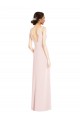 Square Neck Low Back A-Line Bridesmaid Dress / Prom Dress with Front Slit and Pockets Brisbane