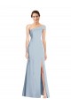 Asymmetrical Off the Shoulder Cuff Trumpet Formal Crepe Bridesmaid Dress / Prom Dress With Front Slit Brisbane