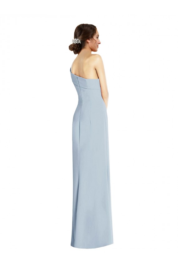 Asymmetrical Off the Shoulder Cuff Trumpet Formal Crepe Bridesmaid Dress / Prom Dress With Front Slit Brisbane