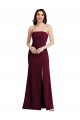 Strapless Crepe Maxi Bridesmaid Dress / Prom Dress with Front Slit Brisbane